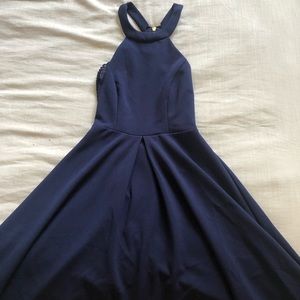 Navy blue dress.